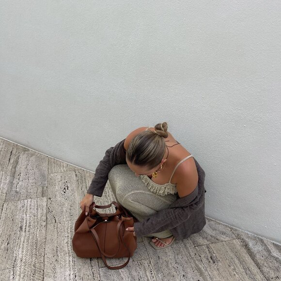 Vegan Leather Brown Tote – Jen + Co - Picture 2 of 6